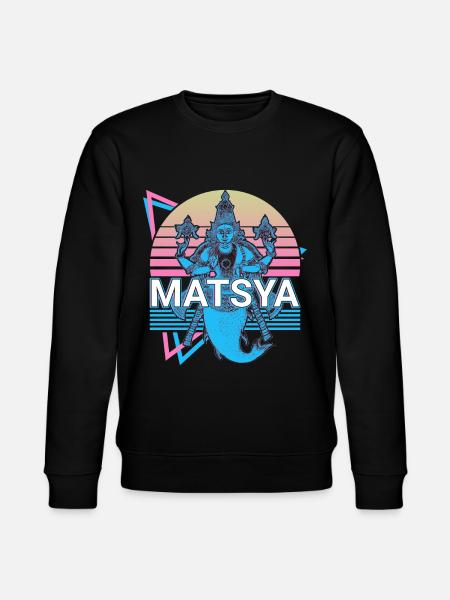 Matsya Hindu Mythology Retro - Stanley/Stella CHANGER Unisex Organic Sweatshirt - black