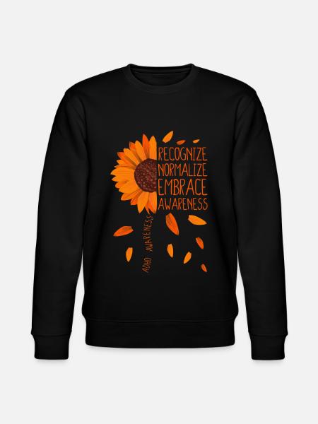 ADHD Awareness Sunflower - Stanley/Stella CHANGER Unisex Organic Sweatshirt - black
