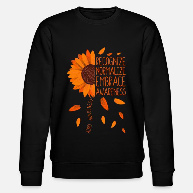 ADHS-Bewusstsein Sonnenblume - Stanley/Stella Unisex Bio-Sweatshirt CHANGER  - Schwarz