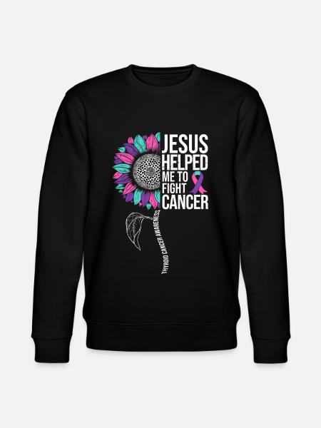 Thyriod Cancer Awareness Sunflower - Stanley/Stella CHANGER Unisex Organic Sweatshirt - black
