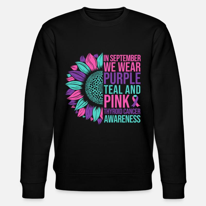 Thyriode Cancer Awareness Tournesol - Sweat bio CHANGER Stanley/Stella Unisexe - noir
