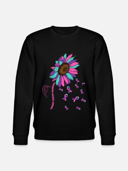 Thyriod Cancer Awareness Sunflower - Stanley/Stella CHANGER Unisex Organic Sweatshirt - black
