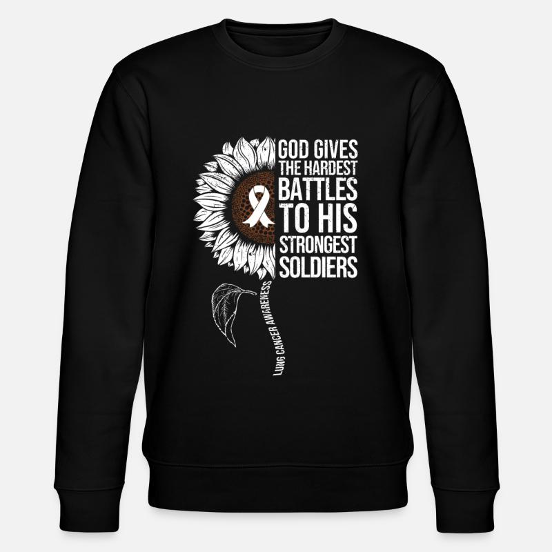 Lung Cancer Awareness Sunflower - Stanley/Stella CHANGER Unisex Organic Sweatshirt - black