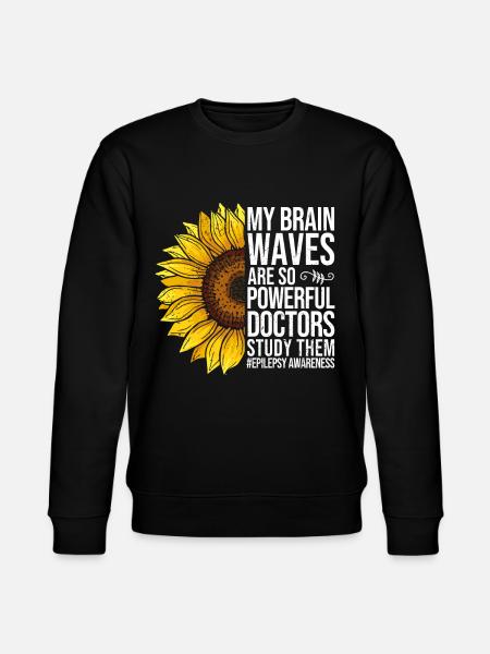 Epilepsy Awareness Sunflower - Stanley/Stella CHANGER Unisex Organic Sweatshirt - black