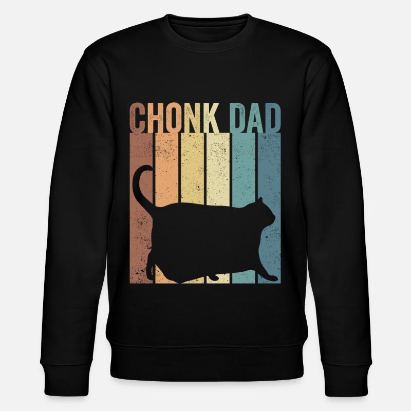 Chonk Meme Cat Chonk Dad - Stanley/Stella CHANGER Unisex Organic Sweatshirt - black