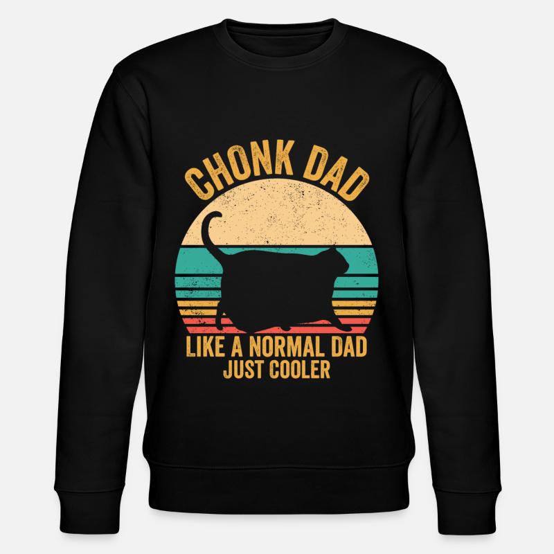 Chonk Meme Cat - Stanley/Stella CHANGER Unisex Organic Sweatshirt - black