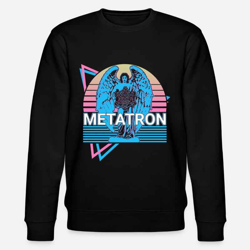 Metatron Archangel Retro - Stanley/Stella CHANGER Unisex Organic Sweatshirt - black