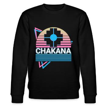 Chakana Inca Cross Retro - Stanley/Stella CHANGER Unisex Organic Sweatshirt - black - Front - Nik (191cm) & Marisol (170cm)
