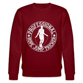 Funny Skipping Rope Skipping Rope Jumping Rope Tricks - Stanley/Stella CHANGER Unisex Organic Sweatshirt - burgundy - Front - Nik (191cm) & Marisol (170cm)