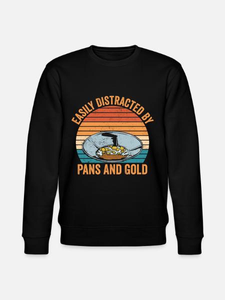 Funny gold panning slightly distracted by pan - Stanley/Stella CHANGER Unisex Organic Sweatshirt - black