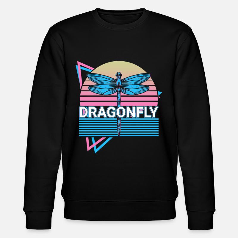 Dragonfly Dragonflies Retro - Stanley/Stella CHANGER Unisex Organic Sweatshirt - black