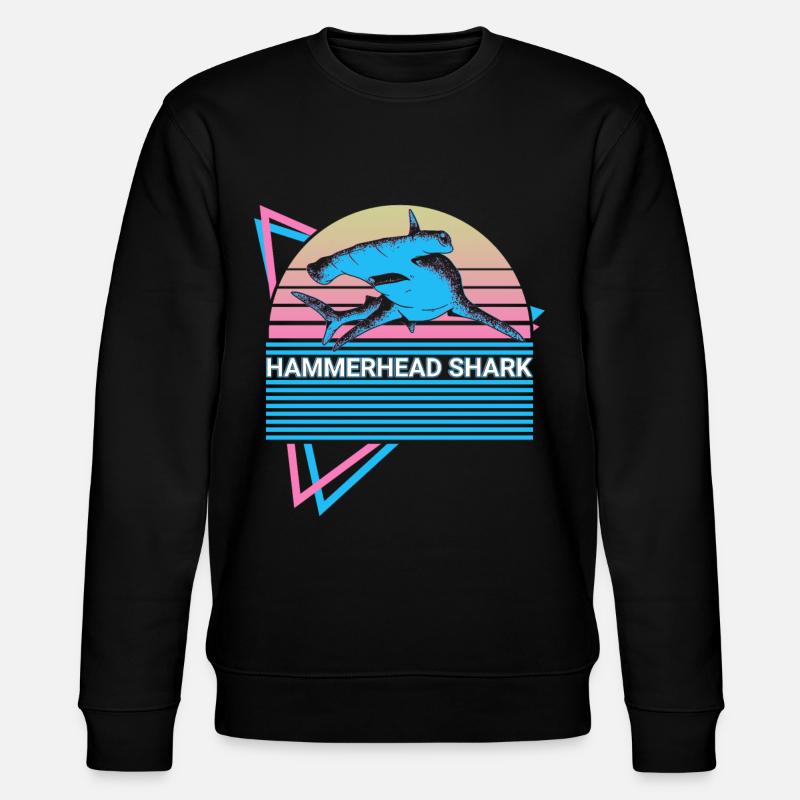 Hammerhead Shark Retro - Stanley/Stella CHANGER Unisex Organic Sweatshirt - black