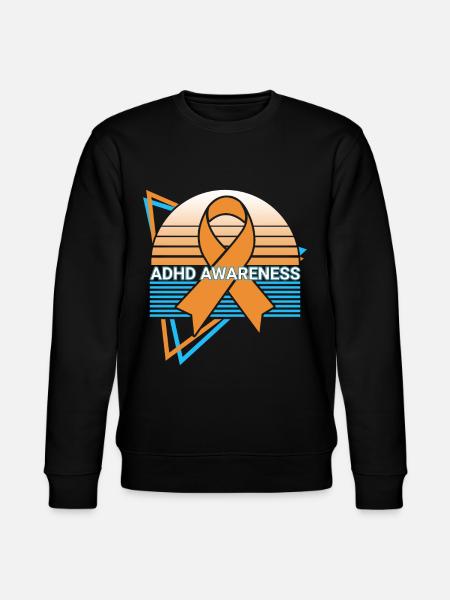 Adhd Awareness Retro - Stanley/Stella CHANGER Unisex Organic Sweatshirt - black