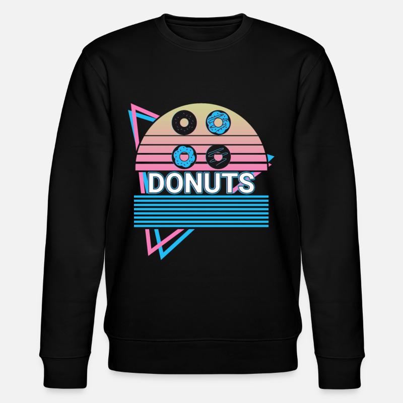 Donuts Retro Donut - Stanley/Stella CHANGER Unisex Organic Sweatshirt - black