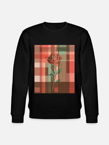 Avant Garde Aesthetic Red Rose - Stanley/Stella CHANGER Unisex Organic Sweatshirt - black