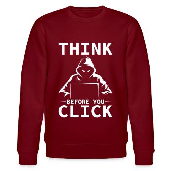 Cybersecurity Computer Security Cybersecurity - Stanley/Stella CHANGER Unisex Organic Sweatshirt - burgundy - Front - Nik (191cm) & Marisol (170cm)