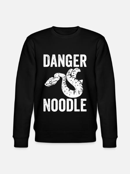 Funny snake danger noodle - Stanley/Stella CHANGER Unisex Organic Sweatshirt - black