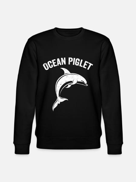 Funny Dolphin Ocean Piglet - Stanley/Stella CHANGER Unisex Organic Sweatshirt - black