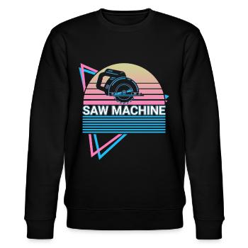Machine à scier Retro - Sweat bio CHANGER Stanley/Stella Unisexe - noir - Devant - Nik (191cm) & Marisol (170cm)