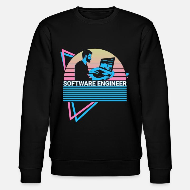 Software-Ingenieur Software Engineering Retro - Stanley/Stella Unisex Bio-Sweatshirt CHANGER  - Schwarz