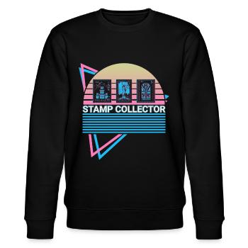 Briefmarkensammler Retro - Stanley/Stella Unisex Bio-Sweatshirt CHANGER  - Schwarz - Vorne - Nik (191cm) & Marisol (170cm)