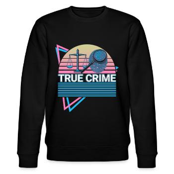 True Crime Retro - Stanley/Stella Unisex Bio-Sweatshirt CHANGER  - Schwarz - Vorne - Nik (191cm) & Marisol (170cm)