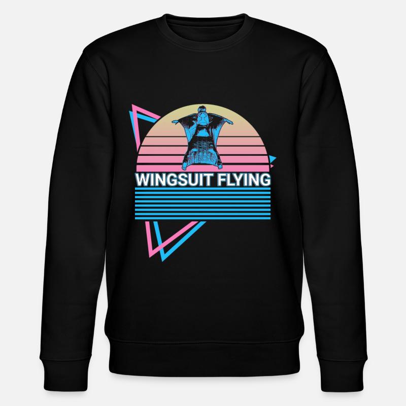 Wingsuit Fliegen Retro - Stanley/Stella Unisex Bio-Sweatshirt CHANGER  - Schwarz