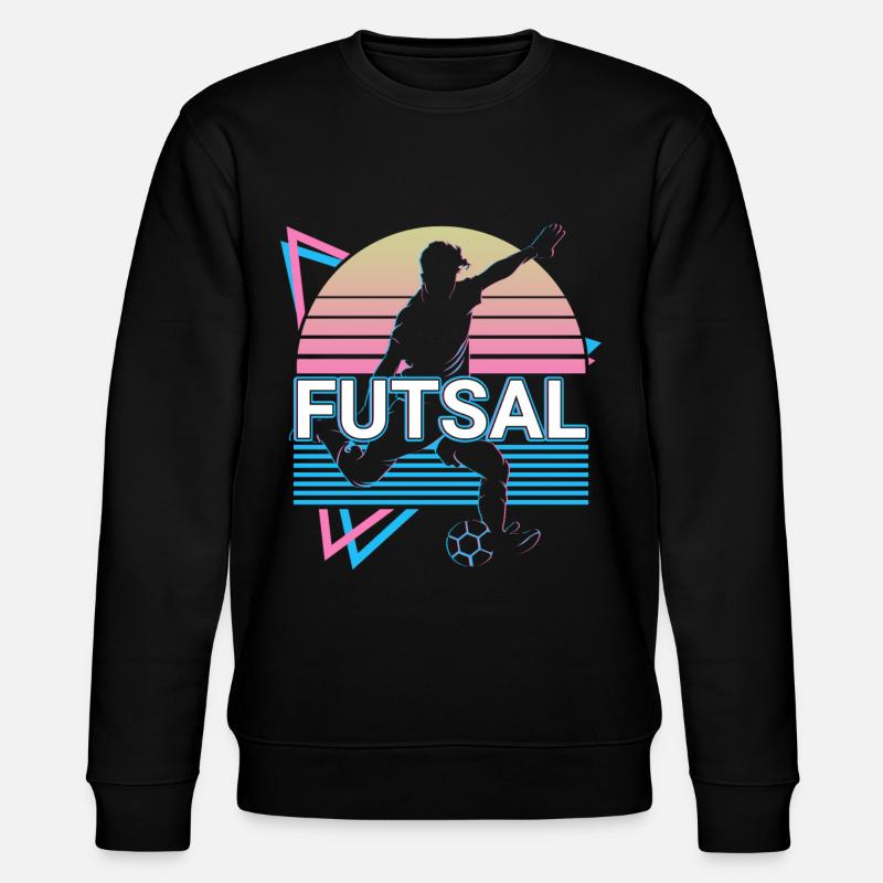 Futsal-Spieler Retro - Stanley/Stella Unisex Bio-Sweatshirt CHANGER  - Schwarz
