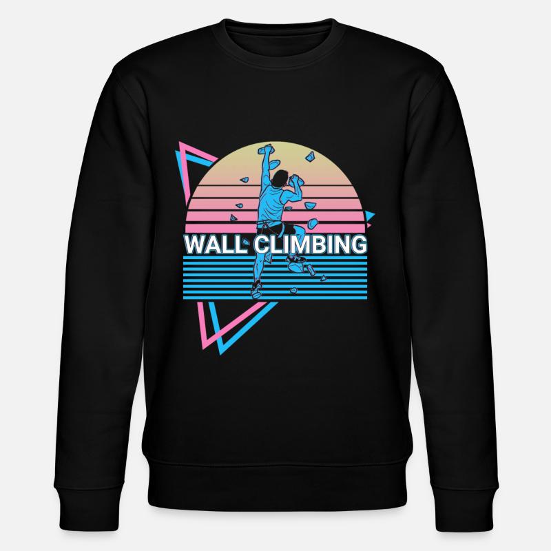 Wall climbing Wall climber retro - Stanley/Stella CHANGER Unisex Organic Sweatshirt - black