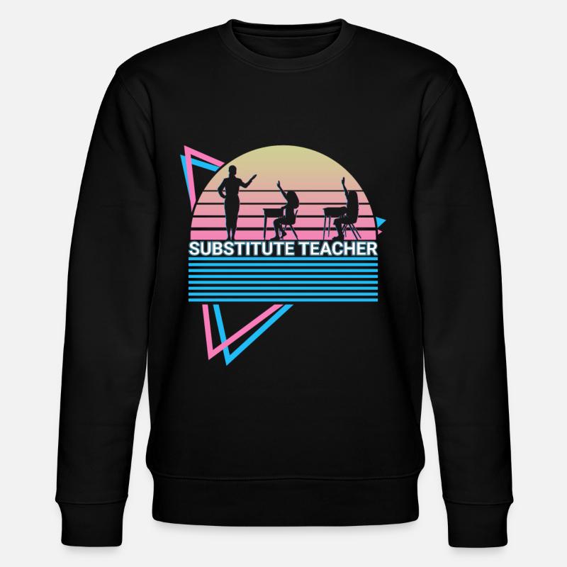 Vertretungslehrerin Retro - Stanley/Stella Unisex Bio-Sweatshirt CHANGER  - Schwarz