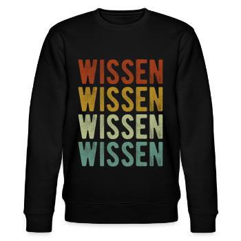 Wissen Stadt Retro Vintage - Stanley/Stella Unisex Bio-Sweatshirt CHANGER  - Schwarz - Vorne - Nik (191cm) & Marisol (170cm)