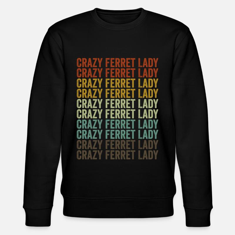 Verrückte Frettchen-Dame Frettchen-Dame - Stanley/Stella Unisex Bio-Sweatshirt CHANGER  - Schwarz