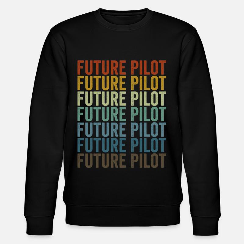 Zukünftiger Pilot Flugzeugpilot Luftfahrt - Stanley/Stella Unisex Bio-Sweatshirt CHANGER  - Schwarz
