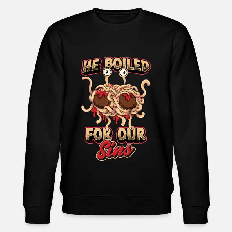 Fliegendes Spaghettimonster Pastafari - Stanley/Stella Unisex Bio-Sweatshirt CHANGER  - Schwarz