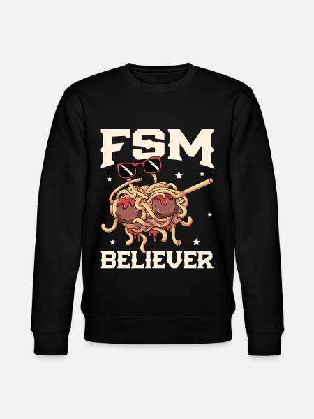 Dabbing Flying Spaghetti Monsters Pastafarian - Stanley/Stella CHANGER Unisex Organic Sweatshirt - black