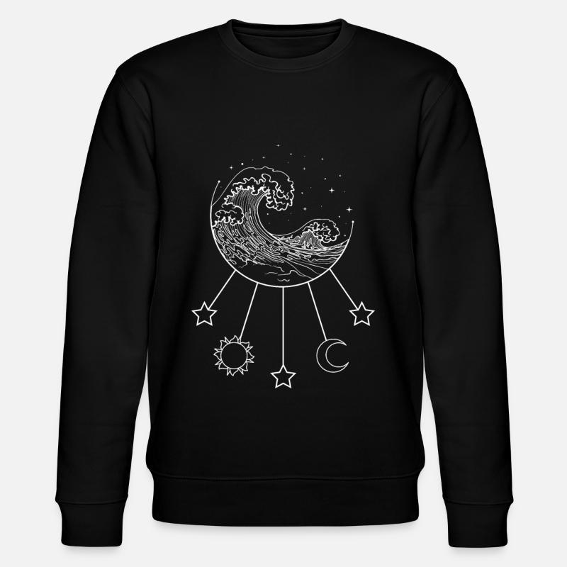 Bohemian Aesthetic Celestial - Stanley/Stella CHANGER Unisex Organic Sweatshirt - black