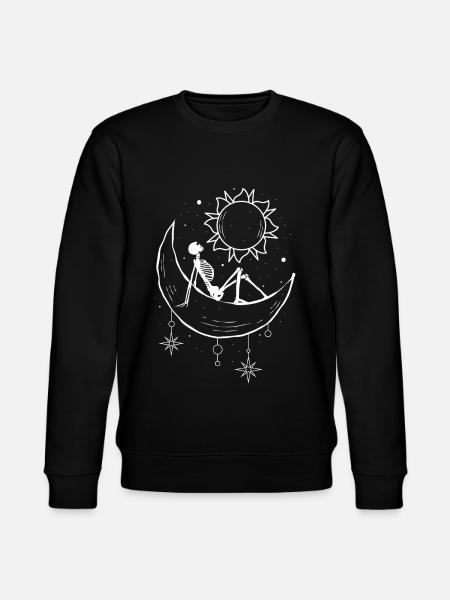 Bohemian Aesthetic Gothic Skeleton Celestial - Stanley/Stella CHANGER Unisex Organic Sweatshirt - black