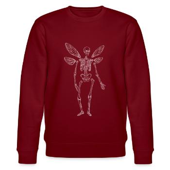 Art Academia Aesthetic Gothic Skeleton Sketch Art - Stanley/Stella Unisex Bio-Sweatshirt CHANGER  - Burgunderrot - Vorne - Nik (191cm) & Marisol (170cm)