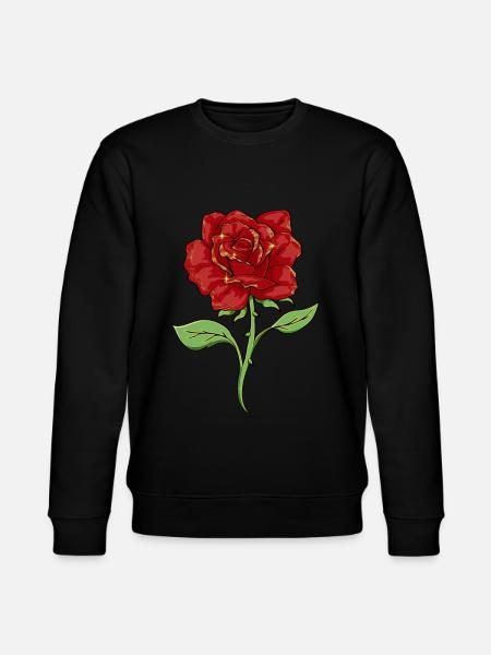 Boujee Aesthetic Red Rose Bougie - Stanley/Stella CHANGER Unisex Organic Sweatshirt - black