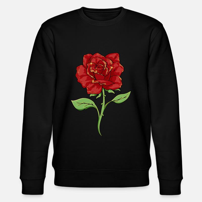 Boujee Aesthetic Red Rose Bougie - Stanley/Stella CHANGER Unisex Organic Sweatshirt - black