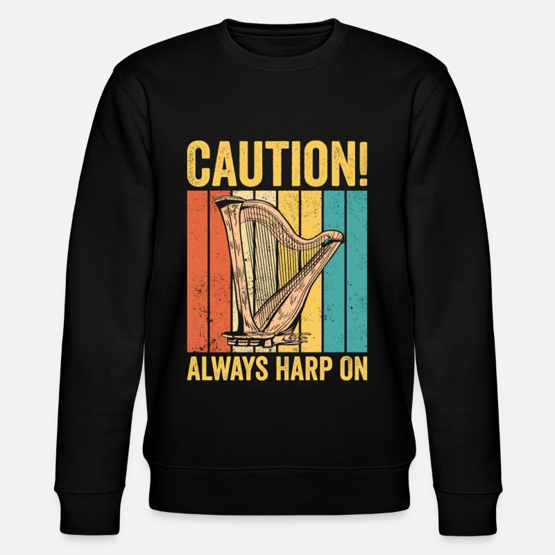 Harfenspieler Harfenist Retro - Stanley/Stella Unisex Bio-Sweatshirt CHANGER  - Schwarz