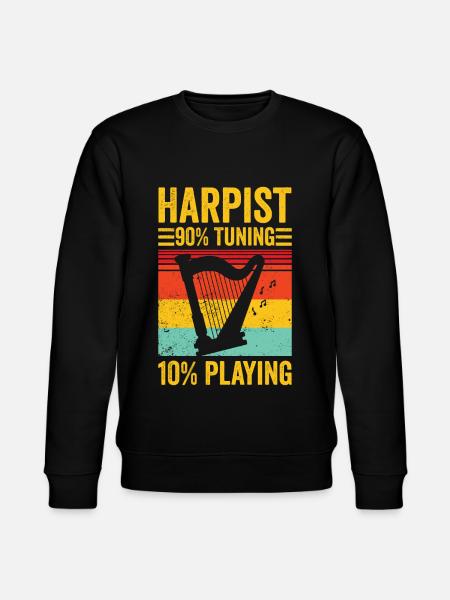 Harpist Harpist Retro - Stanley/Stella CHANGER Unisex Organic Sweatshirt - black