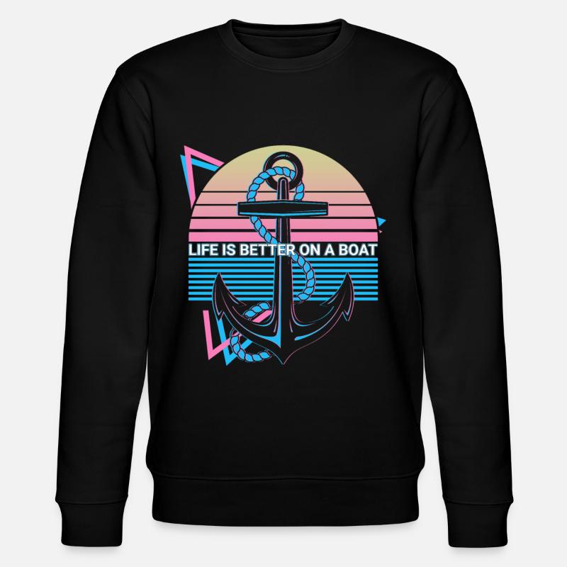 Fun boat ride retro - Stanley/Stella CHANGER Unisex Organic Sweatshirt - black