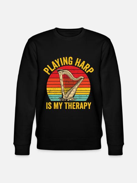 Harpist Harpist Retro - Stanley/Stella CHANGER Unisex Organic Sweatshirt - black