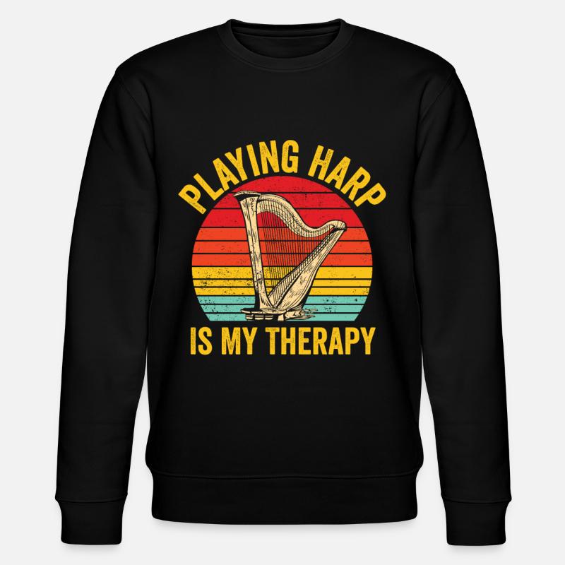Harfenspieler Harfenist Retro - Stanley/Stella Unisex Bio-Sweatshirt CHANGER  - Schwarz
