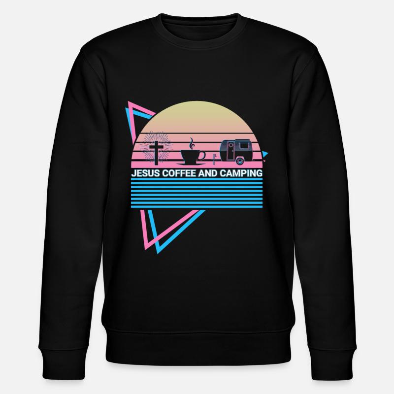 Christian Camper Camping Retro - Stanley/Stella CHANGER Unisex Organic Sweatshirt - black