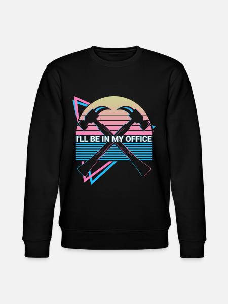 Funny Carpenter Retro Carpentry - Stanley/Stella CHANGER Unisex Organic Sweatshirt - black