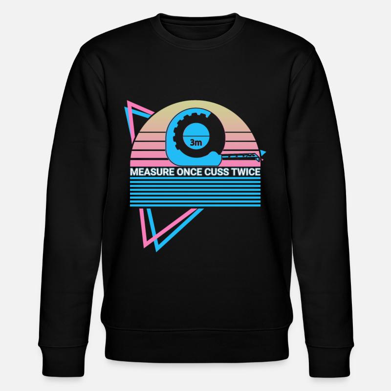 Funny Carpenter Retro Carpentry - Stanley/Stella CHANGER Unisex Organic Sweatshirt - black