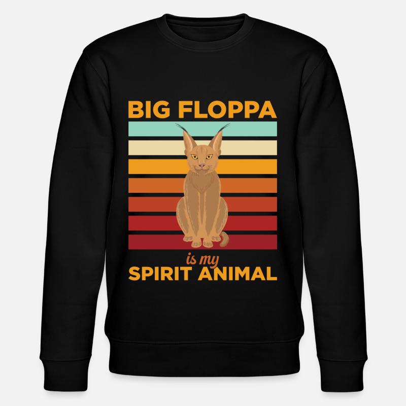 Big Floppa Caracal Cat Meme - Stanley/Stella CHANGER Unisex Organic Sweatshirt - black