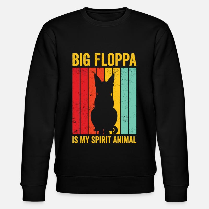 Großer Floppa Karakal Retro - Stanley/Stella Unisex Bio-Sweatshirt CHANGER  - Schwarz